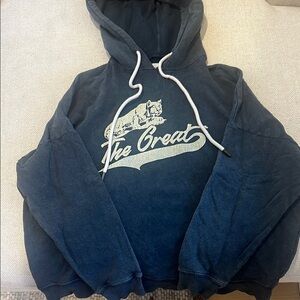 THE GREAT. Hooded Sweatshirt, Charcoal, Size 1